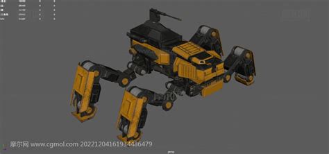 科幻四足机甲蜘蛛机器人杀戮机器3dmaya模型科幻角色模型下载 摩尔网cgmol