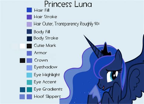 Princess Luna Color Guide Season 2 By Hokutto On Deviantart