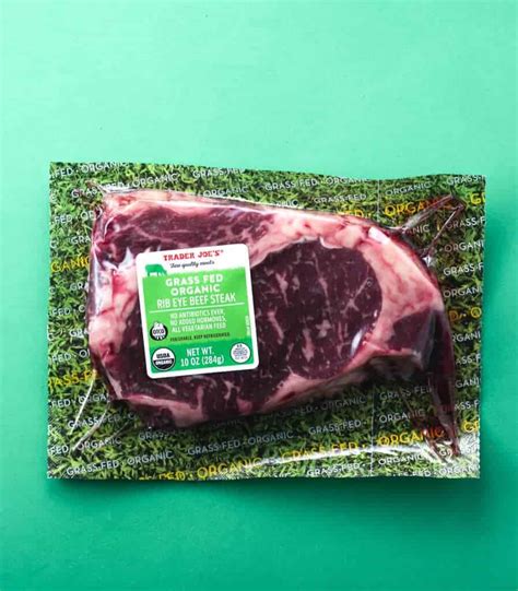 Trader Joes Grass Fed Organic Rib Eye Beef Steak