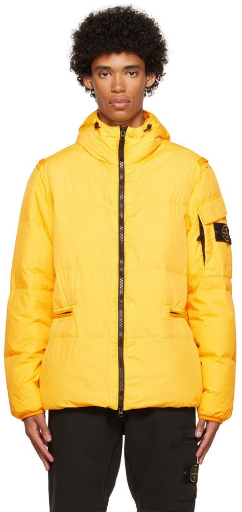 Stone Island Yellow Crinkle Rep Down Jacket 1 160 SSENSE Lookastic