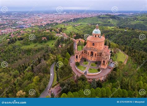 Aerial View Of Sanctuary Of Madonna Di San Luca In Bologna Stock Photo