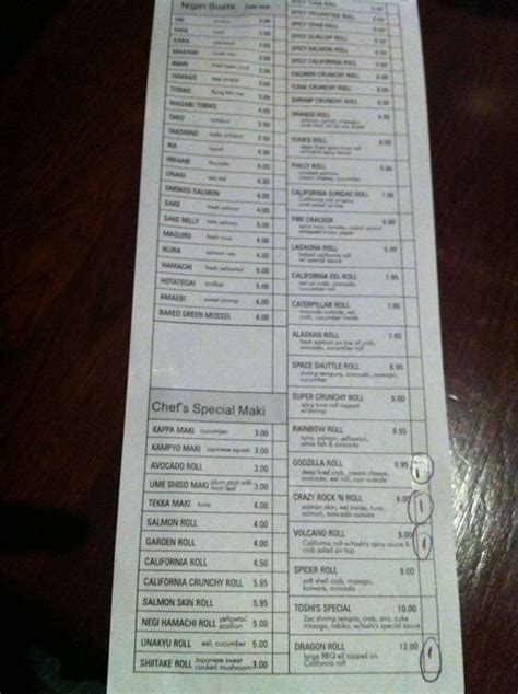 Sushi Cafe Toshi Menu, Menu for Sushi Cafe Toshi, Johns Creek, Atlanta ...