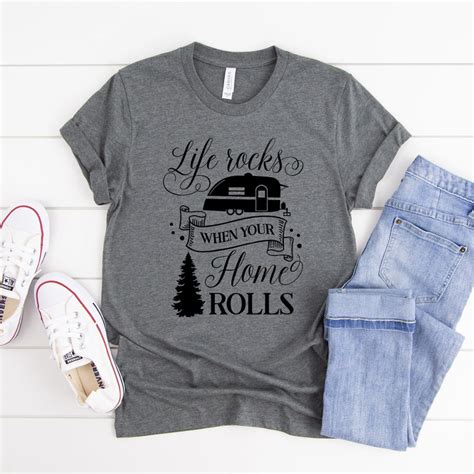 Camping Gift Life Rocks When Your Home Rolls Happy Camper Shirt Camping