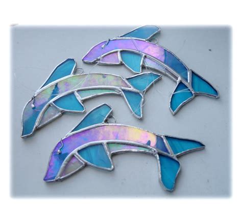 Dolphin Suncatcher Stained Glass Handmade 023 Or 024 Stained Glass Suncatchers Stain