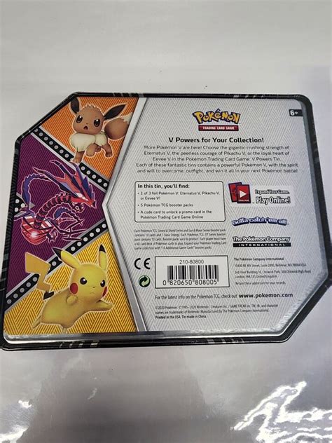 New Pokemon TCG Eternatus V Powers Tin Trading Card Game SEALED EBay