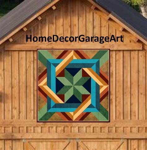 Barn Quilt Sign Box In Box Earth Tone Colors II Powder Coated Metal