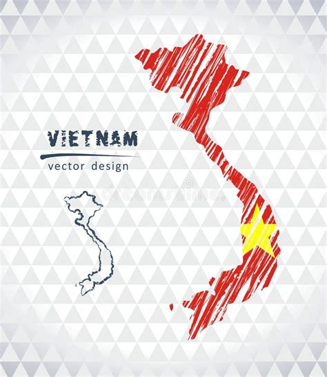 Map Of Vietnam With Hand Drawn Sketch Pen Map Inside Vector