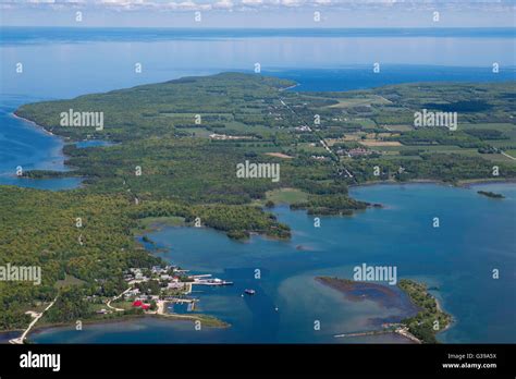 Aerial View Of Washington Island Door County Wisconsin Stock Photo