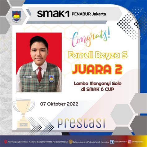 Prestasi Siswa Smak Penabur Jakarta Meraih Juara Dalam Lomba Smak