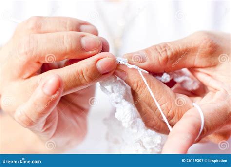 Adult Hand Knitting Crochet Stock Image - Image: 26119307