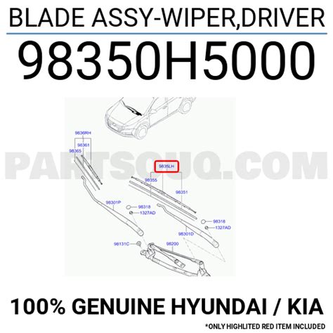 BLADE ASSY-WIPER,DRIVER 98350H5000 | Hyundai / KIA Parts | PartSouq