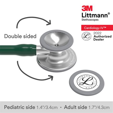 3m Littmann Cardiology Iv Stethoscope 27in 6155 Hunter Green Medi