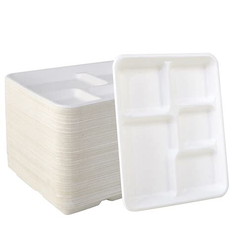 500 Pack 5 Compartment Plates 100 Compostable Paper Plate 10 25 8 5