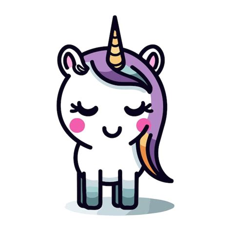 Cute Cartoon Einhorn Vektor Illustration Isoliert Auf Weißem