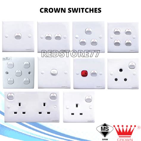 Crown Sirim Switches Switch 1 2gng 2gang 3 Gang 4 Gang 5gang Bell Press 20a Heater Switch 13a