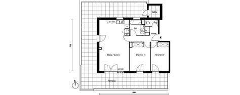 Plan Appartement T3 De 65 34 M² Neuf Résidence « LÉcrin Blanc à