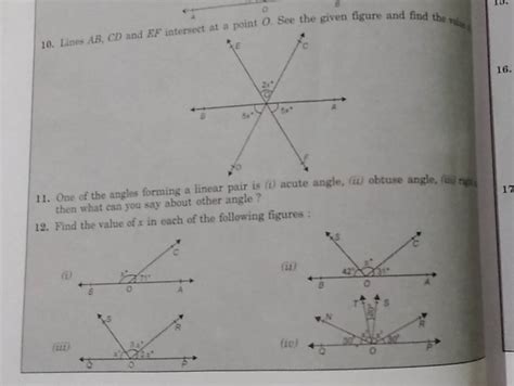 Lines Ab Cd And Ef Intersect At A Point O See The Given Figure And F