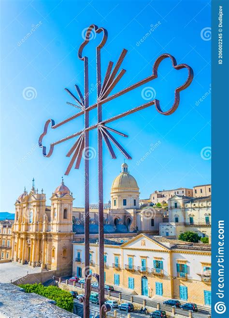 Basilica Minore Di San Nicolò in Noto Sicily Italy Stock Image