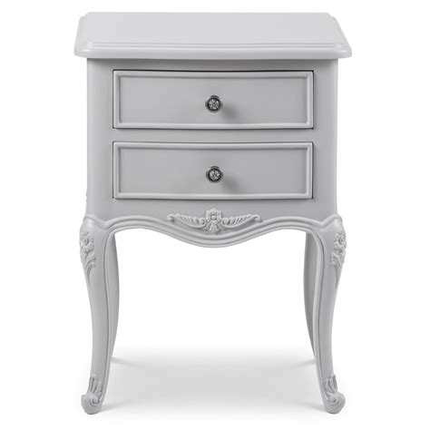 Parisian Grey French Style Bedside Table Crown French Furniture