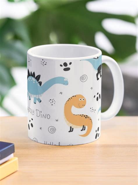 Cute Dinosaur Pattern Be My Friend Mug By Diptimarwala Redbubble