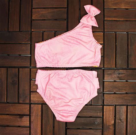 TRENDİMİZBİR Tokalı Kız Bikini Takımı pembe anna elsa Trendimizbir
