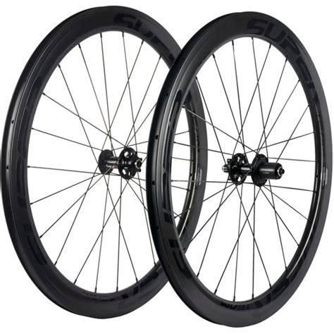 SUPERTEAM Carbon Road Bike Wheelset Disc Brake 50mm Clincher Carbon ...