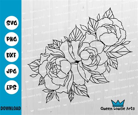 Bloem Svg Bos Bloemstuk Svg Bloemen Svg Wilde Bloemen Svg Etsy Nederland