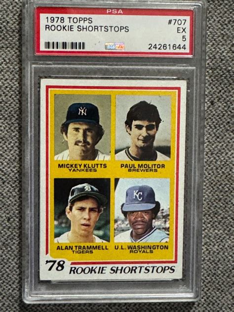 1978 TOPPS 707 Rookie Shortstops PSA 5 Alan Trammell Paul Molitor HOF