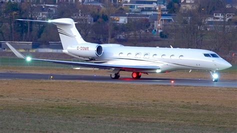 Gulfstream G650ER G-DSMR Take-Off at Bern - YouTube