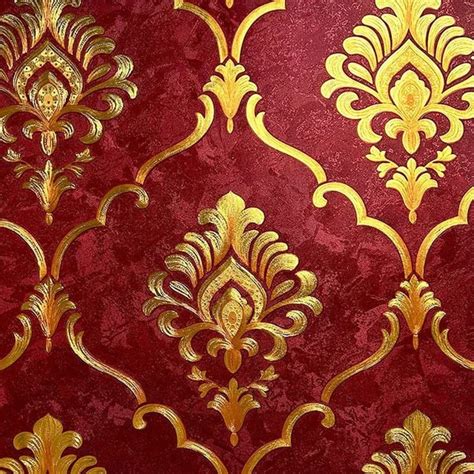 Red And Gold Damask Wallpaper