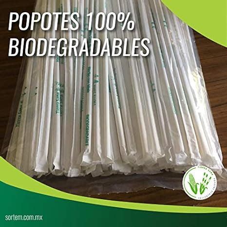 Popotes Biodegradables Tierra Sana Hechos con Maíz Biodegradables en