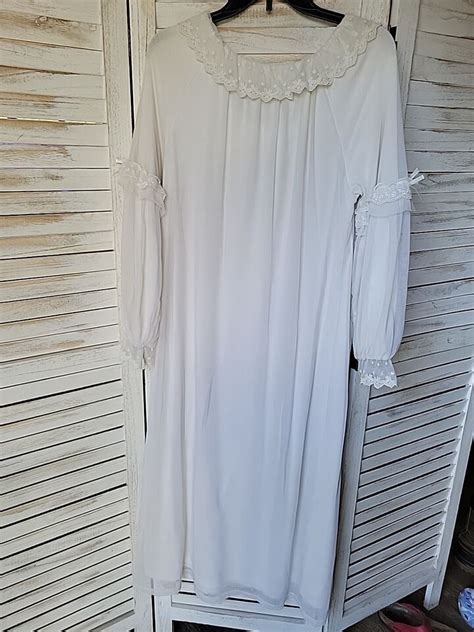 Vtg 1990s White Lingerie Nightgown Bridal Boudoir Cottagecore Size Medium EBay
