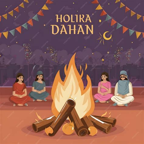 Premium Photo Holika Dahan Painting At The Big Fire Station