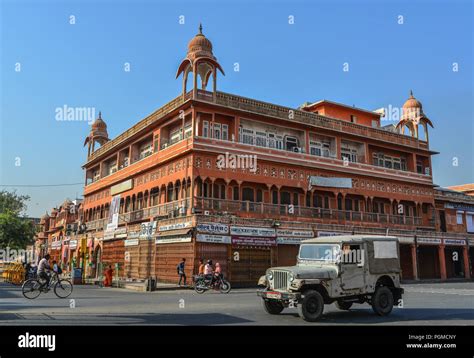 Jaipur, India - Nov 1, 2017. Old buildings located at Pink City in ...