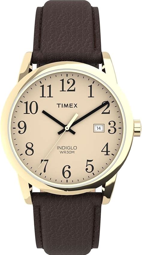 Timex Easy Reader Reloj De Pulsera De Piel De Mm Caf Dorado