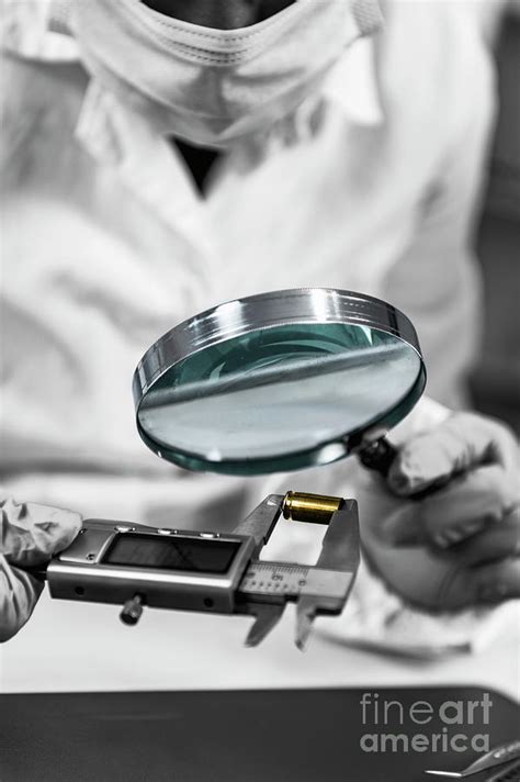 Forensic Investigator Examining Evidence In Lab 5 By Microgen Images