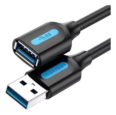 Cabo Extensor Usb 30 Vention 5gbps Extensão Rápido 1 Metro Cor Preto