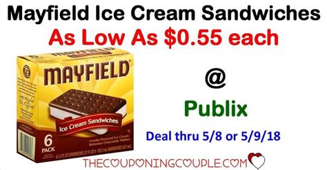 Mayfield Ice Cream Sandwiches As Low As 055 Publix Mayfield Ice