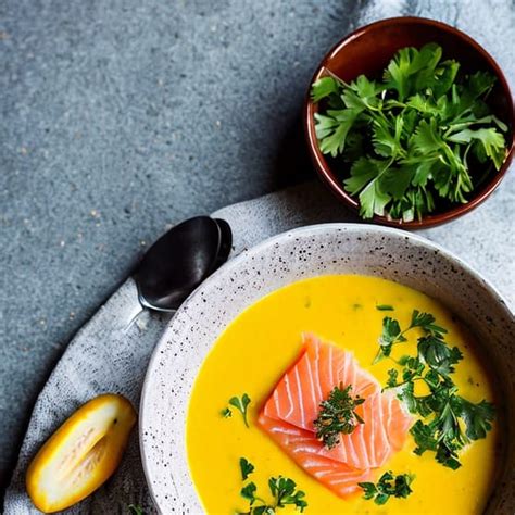 Gele Paprikasoep Met Gerookte Zalm Jumbo