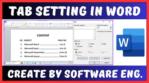 Tabs Setting In Microsoft Word In Hindi Language Tab Setting In Ms