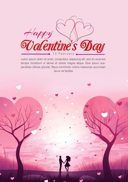 Premium Psd Psd Valentines Day Flyer Love Tree Creative Design
