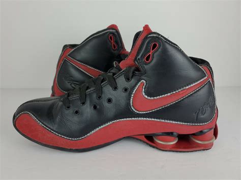 Nike Shox Elite Flight Black Red Leather Basketball S Gem