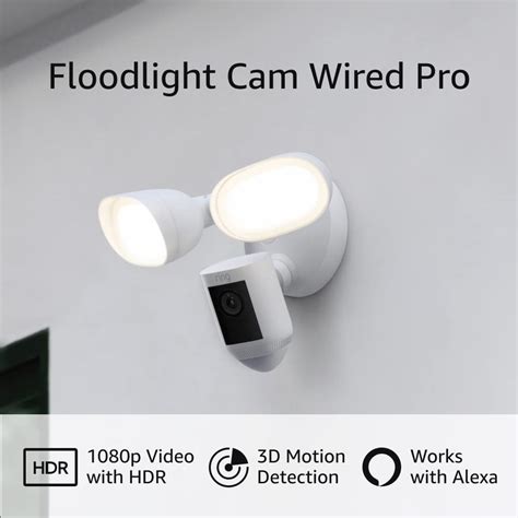 Amazon Ring Floodlight Cam Wired Pro With Birds Eye View And 3D