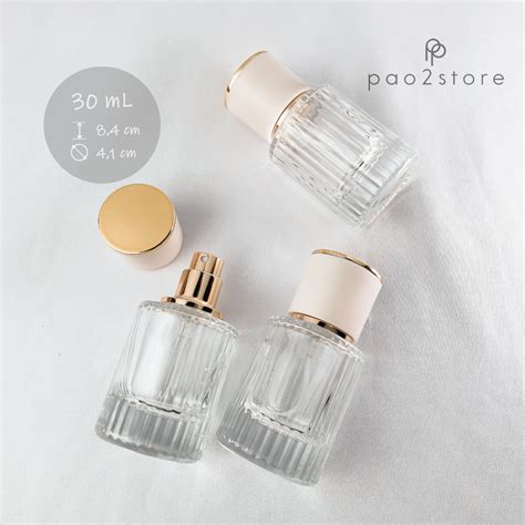 Jual Botol Parfum 30ml Spray Kaca Tebal Salur Garis Isi Ulang Perfume