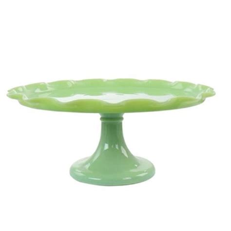 Martha Stewart Highbrook Jadeite Glass Loop Cake Stand In Mint