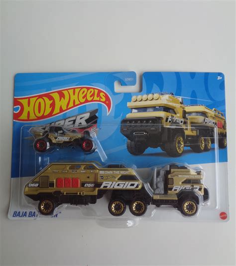 Hot Wheels Super Rigs Baja Battalion Silver Color Model Cars Planes