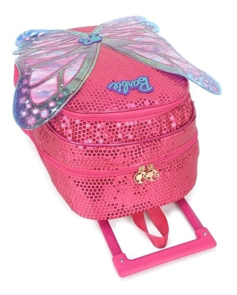 Mochila Infantil Barbie Asas D Borboleta Rodinhas G