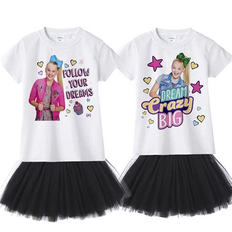 2setslot Jojo Siwa Girl Summer Clothing Set Fashion Kids Clothes Suit