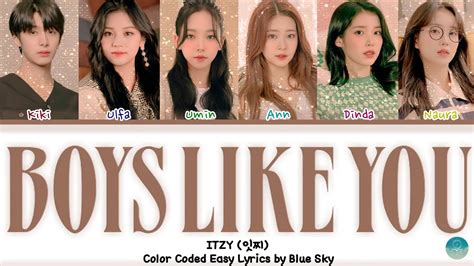 Itzy ⑉boys Like You⑉ Easy Lyricscover By Blue Sky Youtube