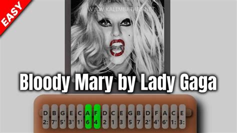 Bloody Mary Lady Gaga Chorus Kalimba Tabs Letter And Number Notes